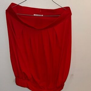 Doublju Red A-Line Skirt